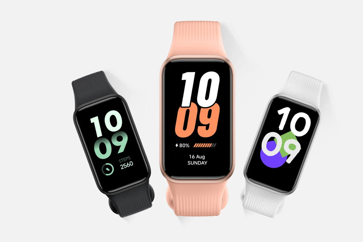 Xiaomi Smart Band 11 Active in meerdere kleuren naast elkaar