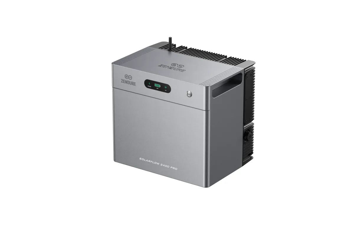 Zendure SolarFlow 2400 AC+ retrofit thuisbatterij schuin van rechts