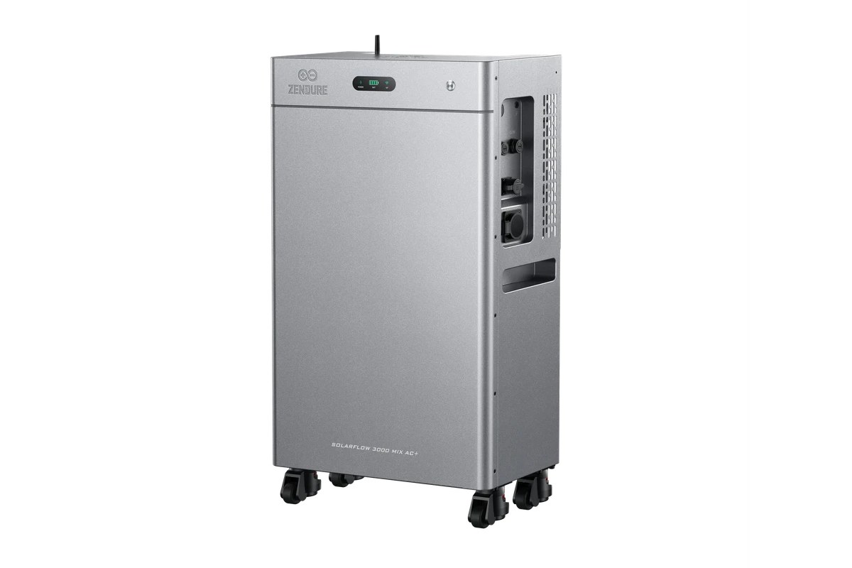 Zijaanzicht van de Zendure SolarFlow 3000 Mix AC+ thuisbatterij