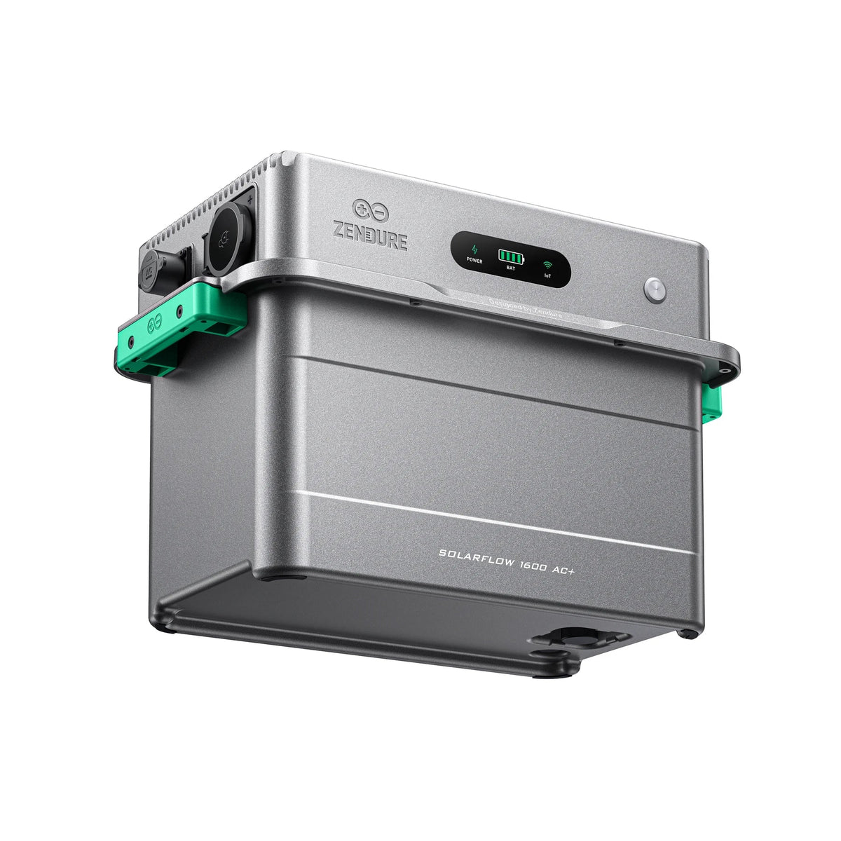 Zendure SolarFlow 1600 AC+ thuisbatterij schuin van voren op witte achtergrond