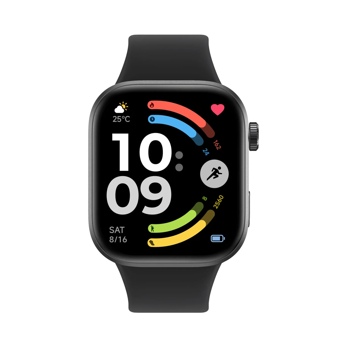 Vooraanzicht van de Xiaomi Redmi Watch 6 in het zwart