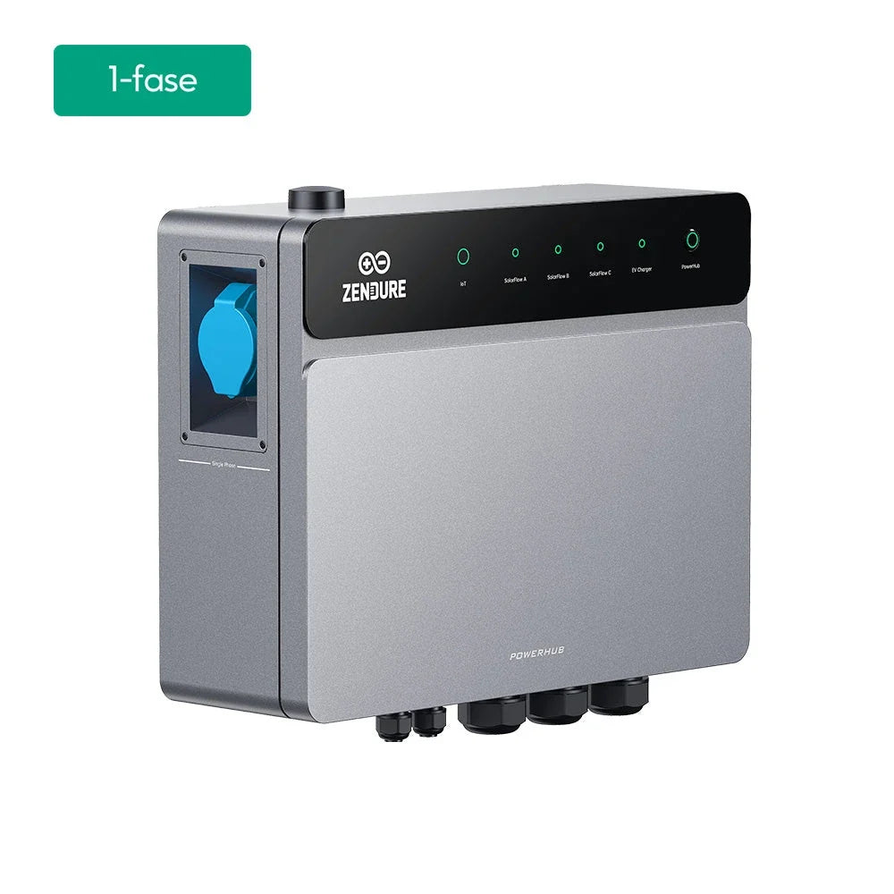 Zendure SolarFlow PowerHub 1 fase met blauwe krachtstroomaansluiting