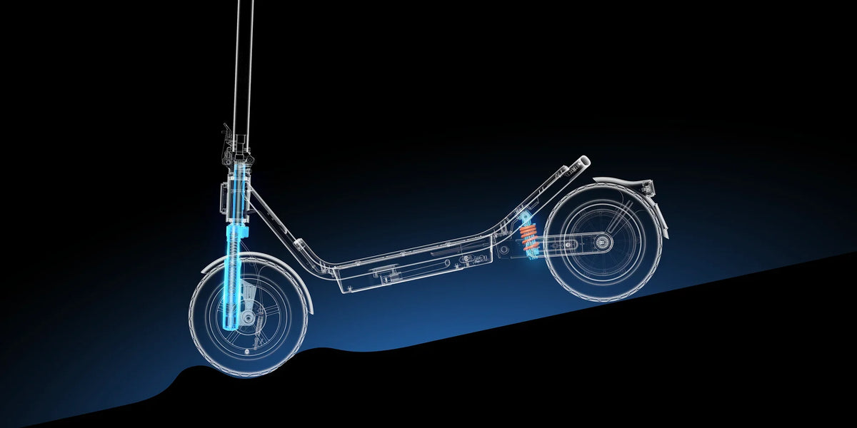 Xiaomi Electric Scooter 6 dubbele veerelementen aan het voorwiel