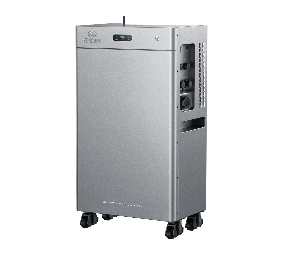 Zijaanzicht rechts van de Zendure SolarFlow 4000 Mix AC+