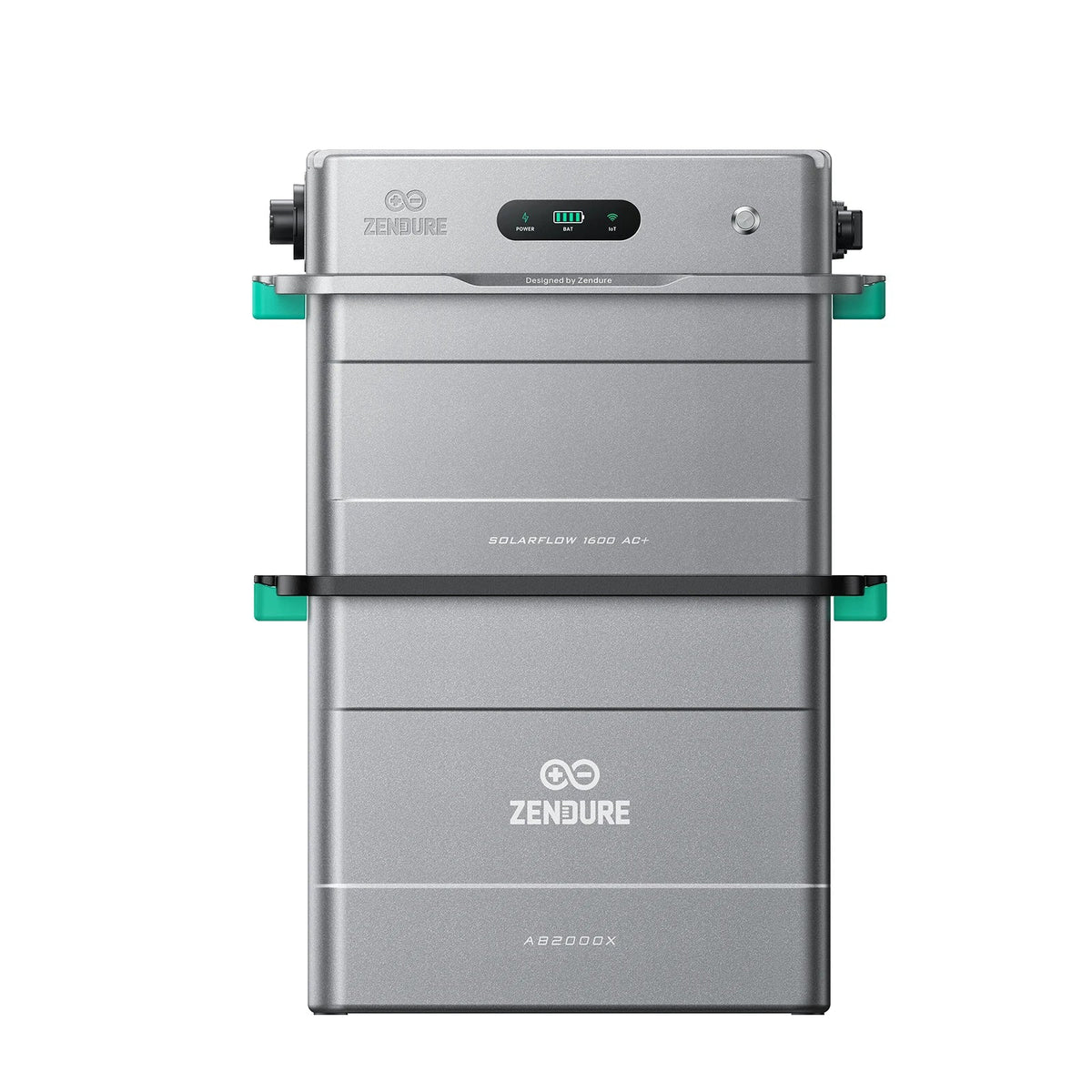 Zendure SolarFlow 1600 AC+ gestapeld op een AB2000X accupack, samen 3,84 kWh