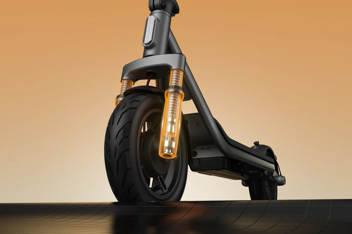 Dubbele veer aan het voorwiel van de Xiaomi Electric Scooter 6 Lite