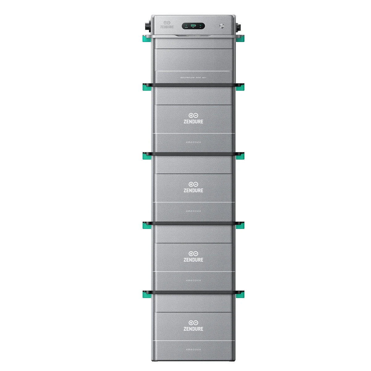 Zendure SolarFlow 1600 AC+ met vier AB2000X accupacks, samen 9,6 kWh