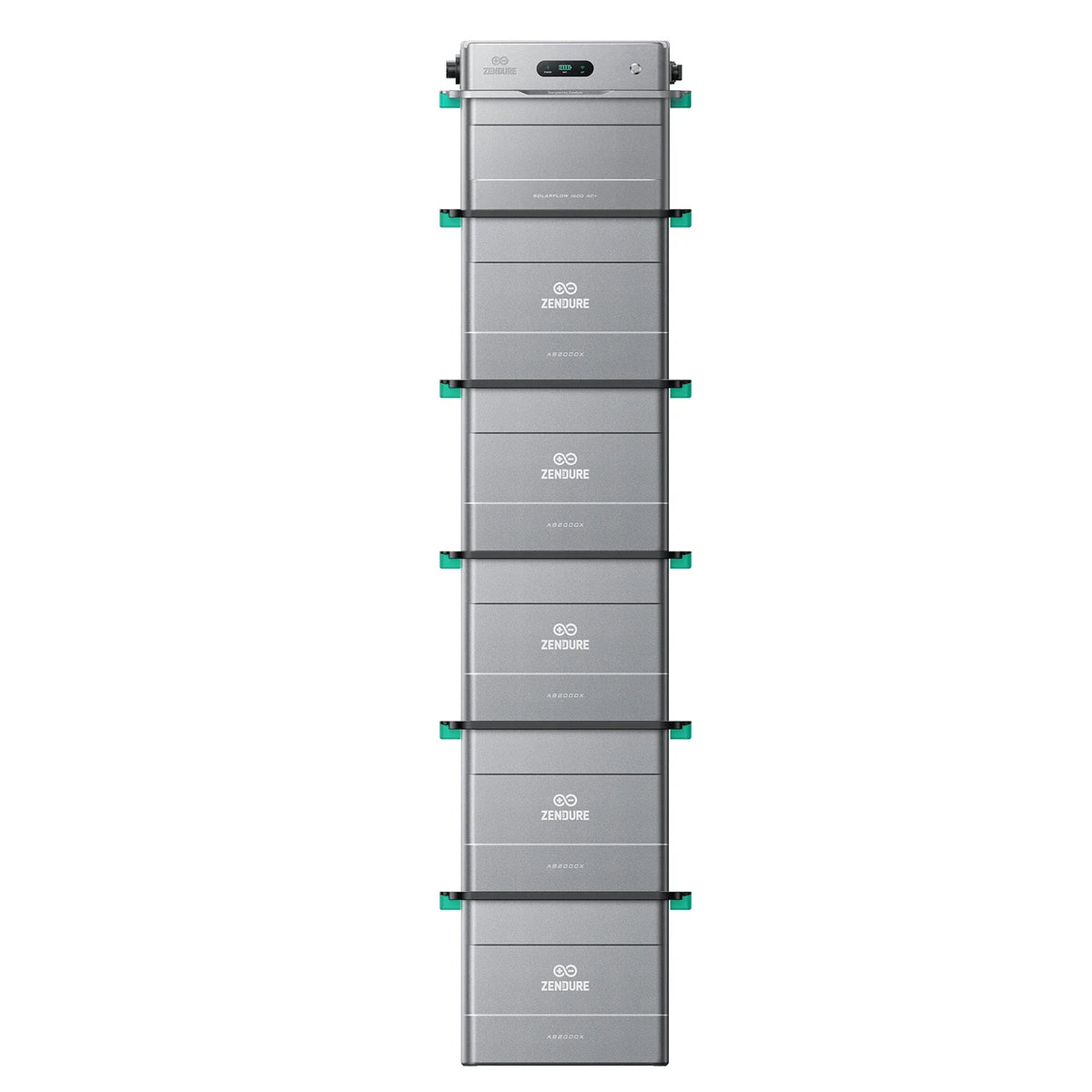 Zendure SolarFlow 1600 AC+ met vijf AB2000X accupacks, samen 11,52 kWh