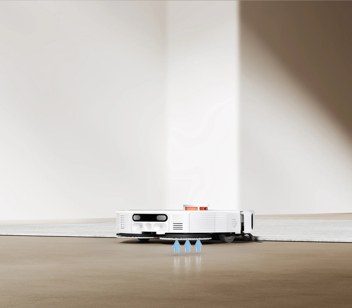 De H50 Pro herkent tapijt en past het zuigen automatisch aan