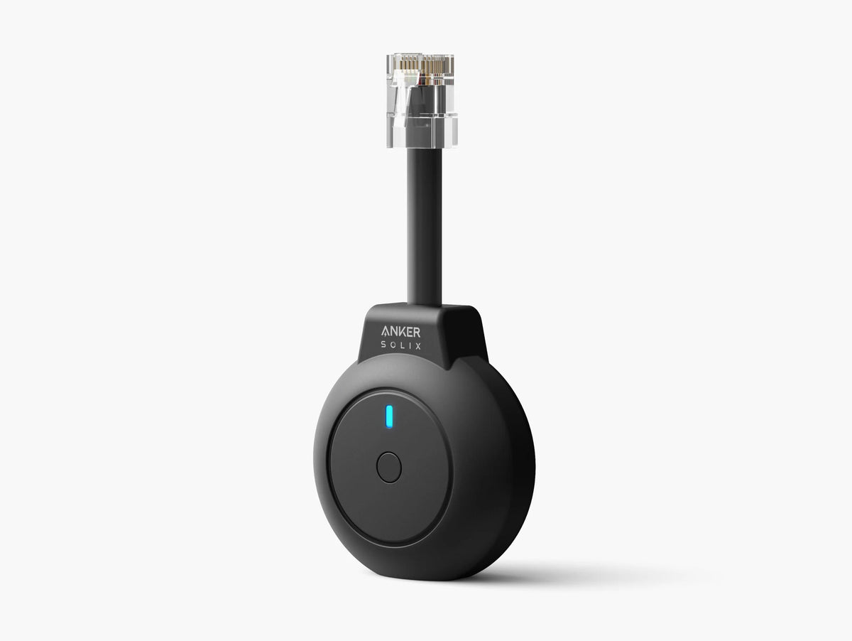 Anker SOLIX P1 Meter met RJ12 P1-aansluiting voor realtime monitoring van stroomverbruik en teruglevering.