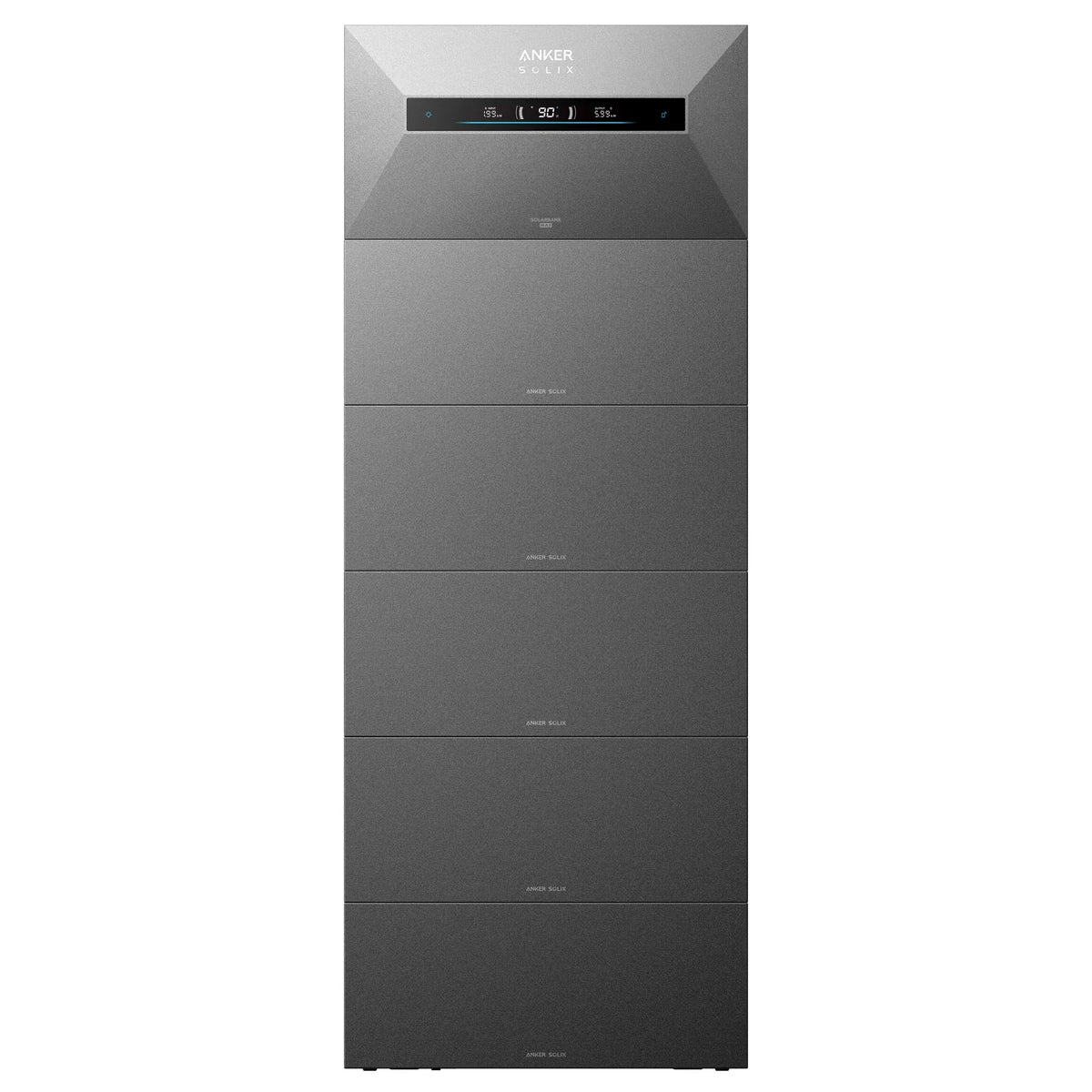 Anker SOLIX Solarbank Max AC met vier BP7000 uitbreidingsaccu's, samen 35 kWh