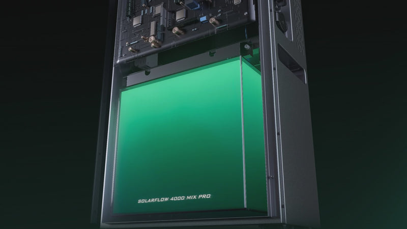 Animatie van het laden en ontladen van de Zendure SolarFlow 4000 Mix Pro over 10.000 cycli