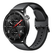 Xiaomi Watch S5 46mm smartwatch in zwart met rubberen band en chronograaf, schuin aanzicht
