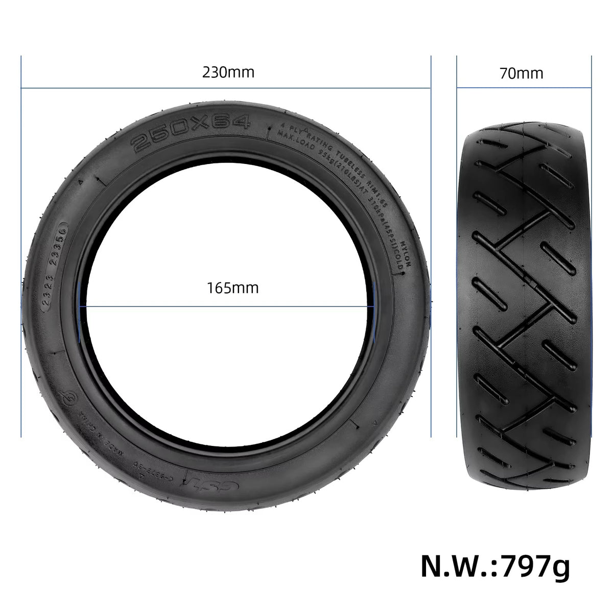 Tubeless Duragel Band voor Xiaomi Scooter 4 Lite 2nd Gen en Scooter 5 Series