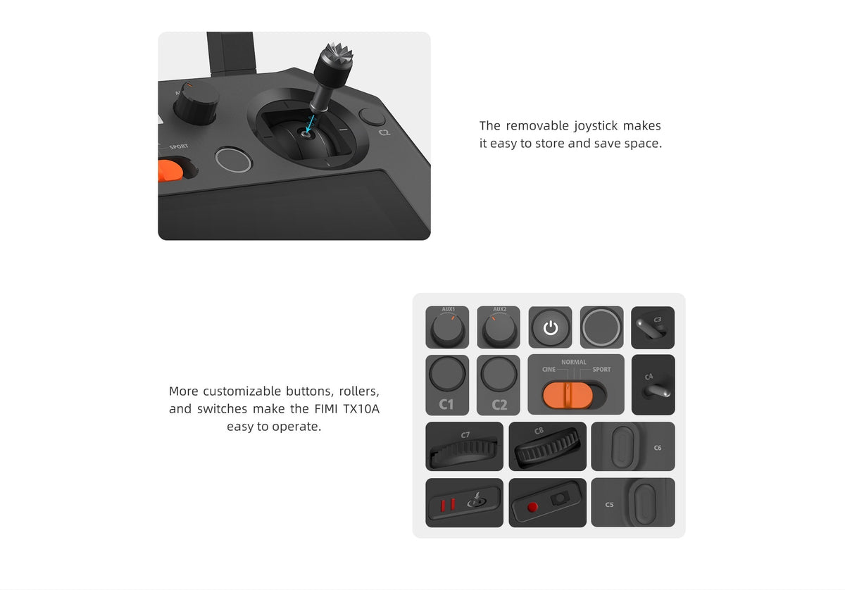 Xiaomi Fimi TX10A Built-in Screen Remote Controller