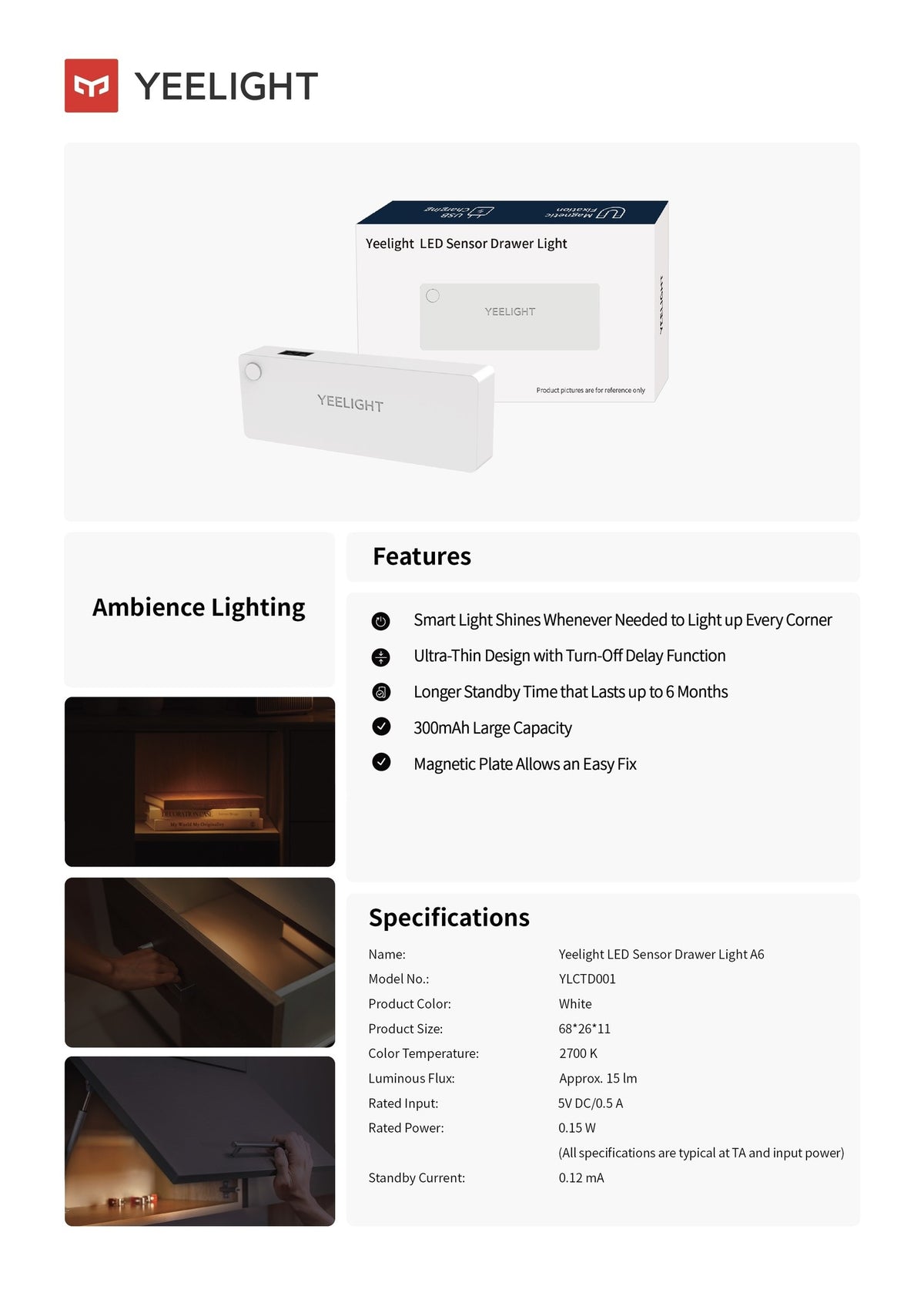 Xiaomi Yeelight LED Sensor Kastverlichting