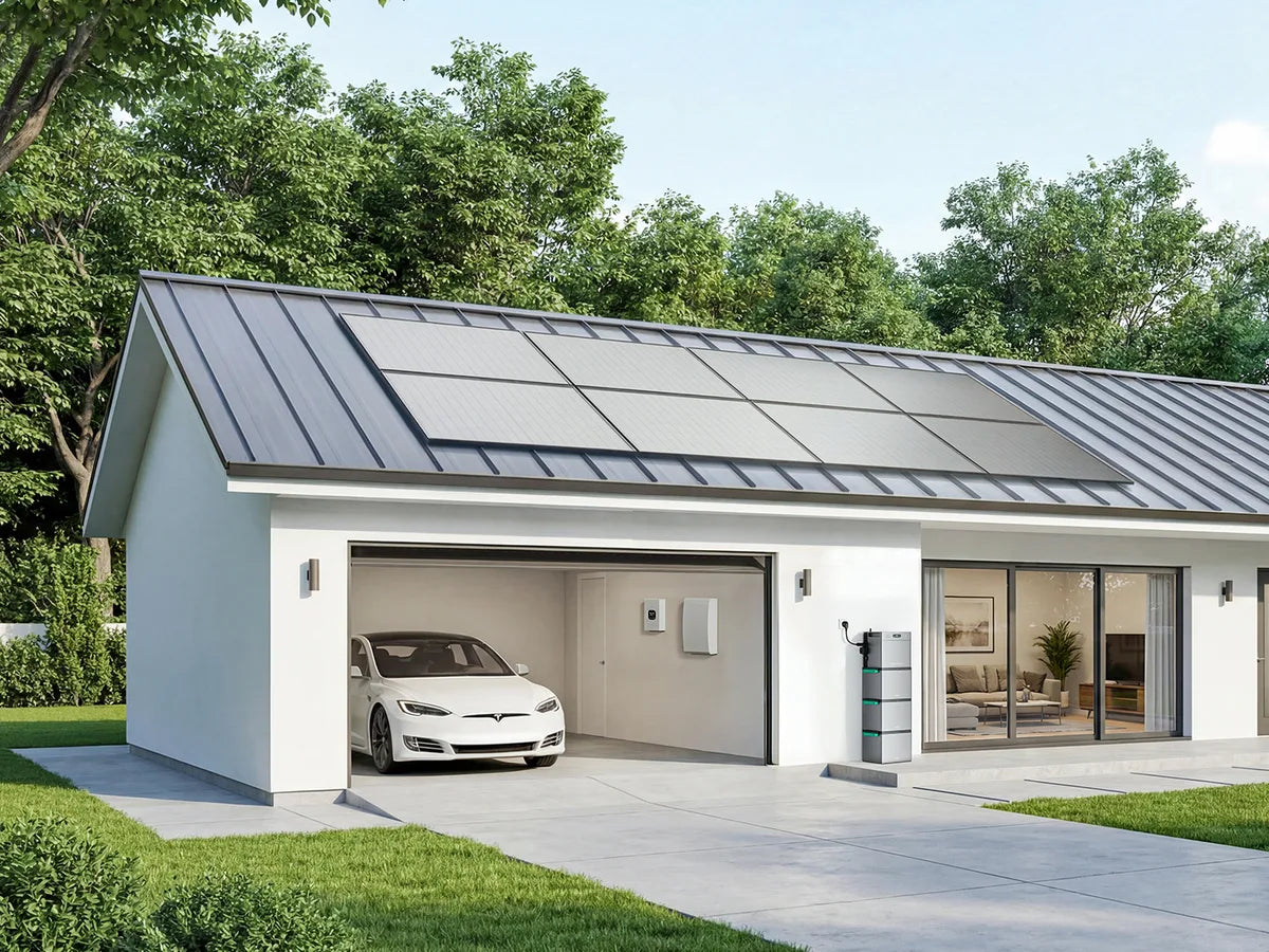 Woning met zonnepanelen en de Zendure SolarFlow 2400 AC+ als energieopslag
